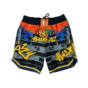 Crazy Handles Kids Youth Athletic Shorts  Size M  Colorful Graffiti Print  Artsy